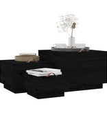 VidaXL Opbergboxen met deksels 3 st massief grenenhout zwart