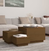 VidaXL Opbergboxen met deksels 3 st massief grenenhout honingbruin