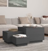 VidaXL Opbergboxen met deksels 3 st massief grenenhout grijs