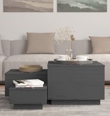 VidaXL Opbergboxen met deksels 3 st massief grenenhout grijs