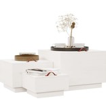 VidaXL Opbergboxen met deksels 3 st massief grenenhout wit