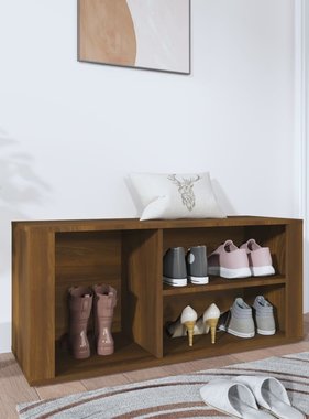 VidaXL Schoenenkast 100x35x45 cm bewerkt hout bruineikenkleurig