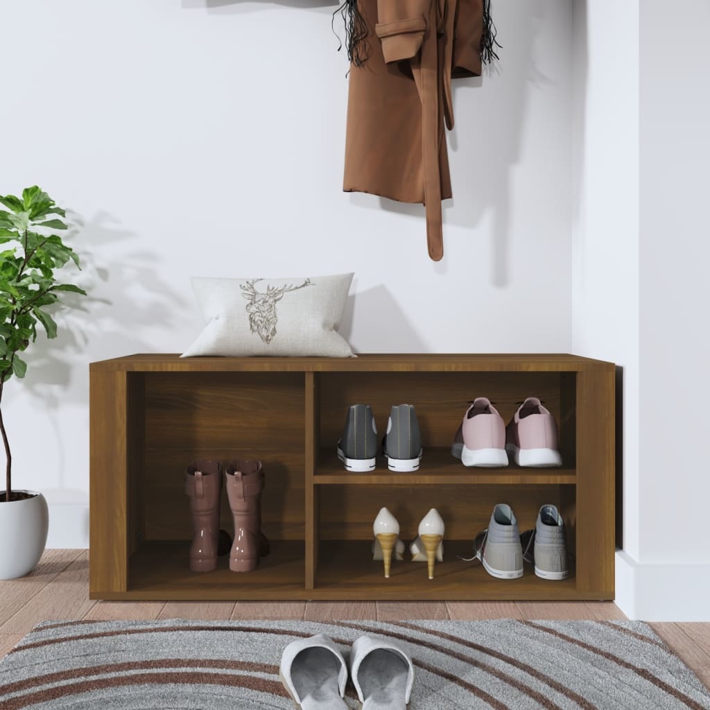 VidaXL Schoenenkast 100x35x45 cm bewerkt hout bruineikenkleurig