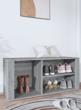 VidaXL Schoenenkast 100x35x45 cm bewerkt hout grijs sonoma