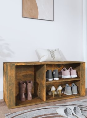 VidaXL Schoenenkast 100x35x45 cm bewerkt hout gerookt eikenkleurig