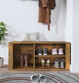 VidaXL Schoenenkast 100x35x45 cm bewerkt hout gerookt eikenkleurig