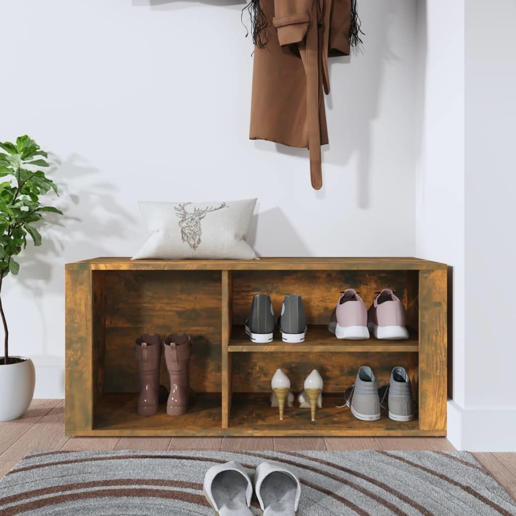 VidaXL Schoenenkast 100x35x45 cm bewerkt hout gerookt eikenkleurig
