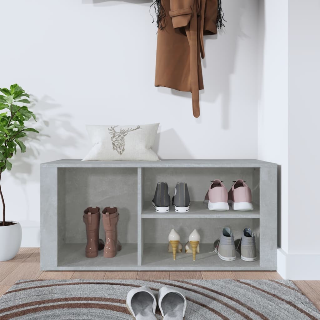 VidaXL Schoenenkast 100x35x45 cm bewerkt hout betongrijs