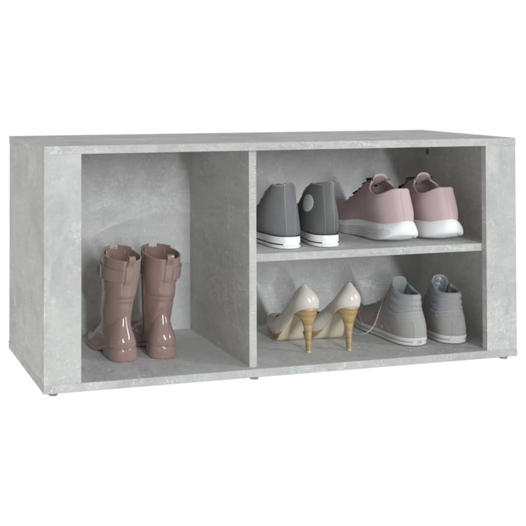 VidaXL Schoenenkast 100x35x45 cm bewerkt hout betongrijs