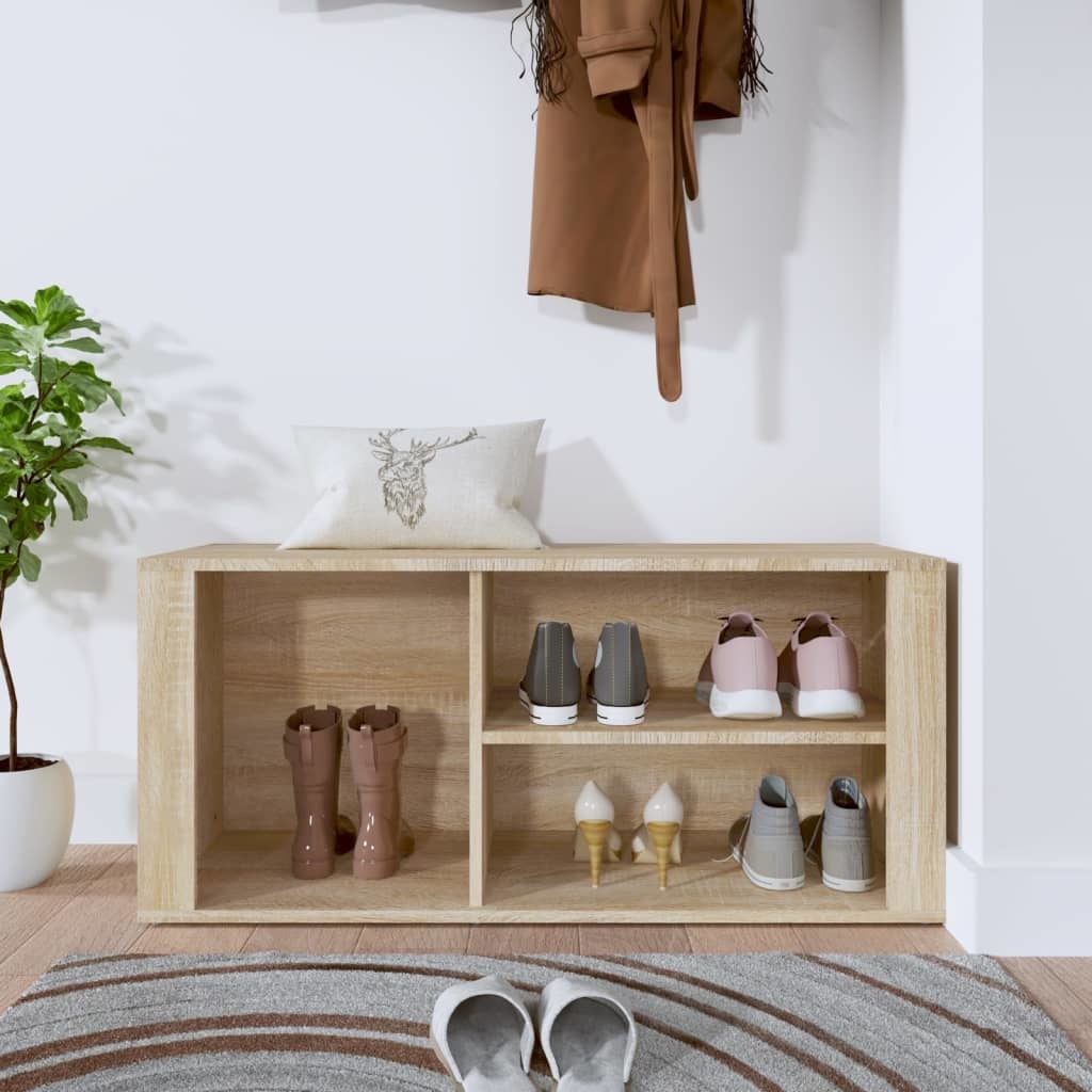 VidaXL Schoenenkast 100x35x45 cm bewerkt hout sonoma eikenkleurig