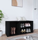 VidaXL Schoenenkast 100x35x45 cm bewerkt hout zwart