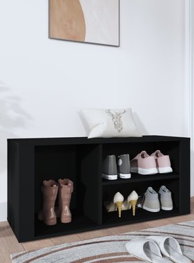 VidaXL Schoenenkast 100x35x45 cm bewerkt hout zwart