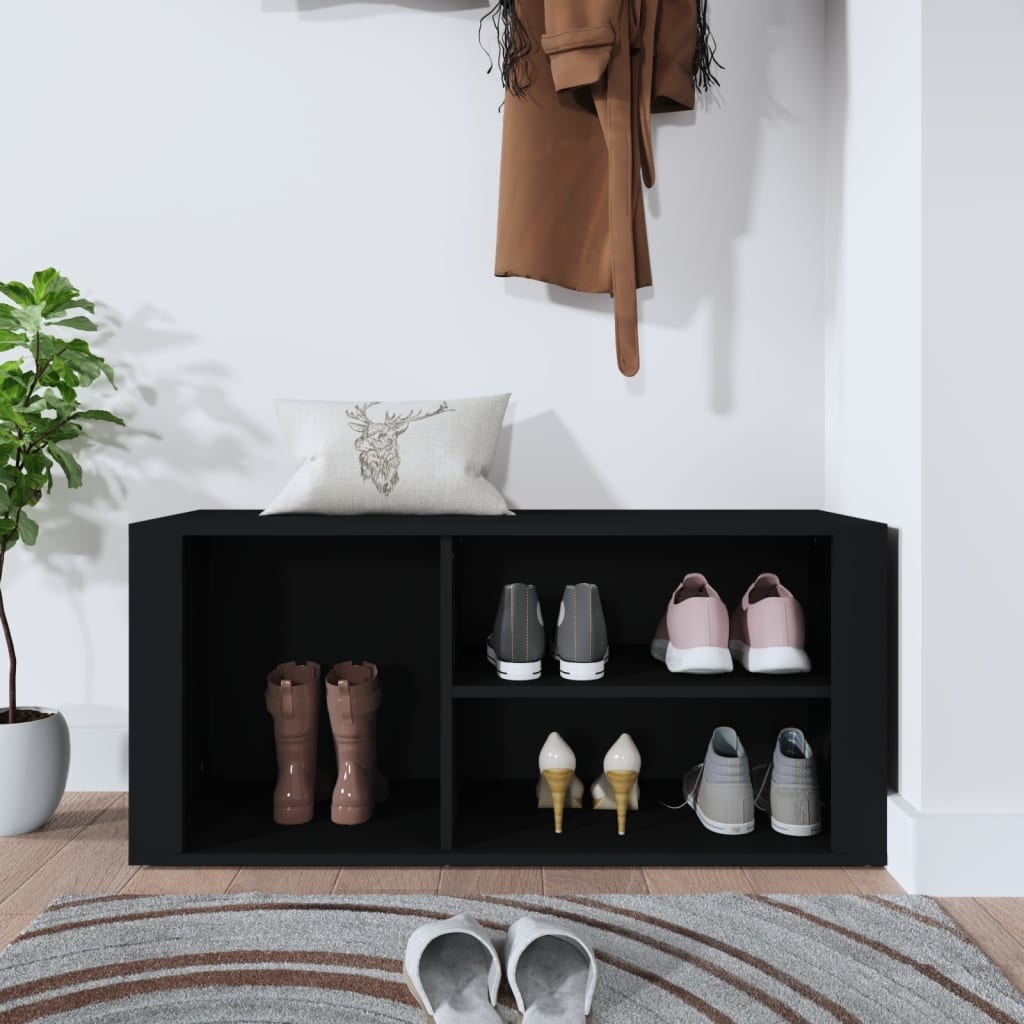 VidaXL Schoenenkast 100x35x45 cm bewerkt hout zwart