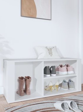 VidaXL Schoenenkast 100x35x45 cm bewerkt hout wit