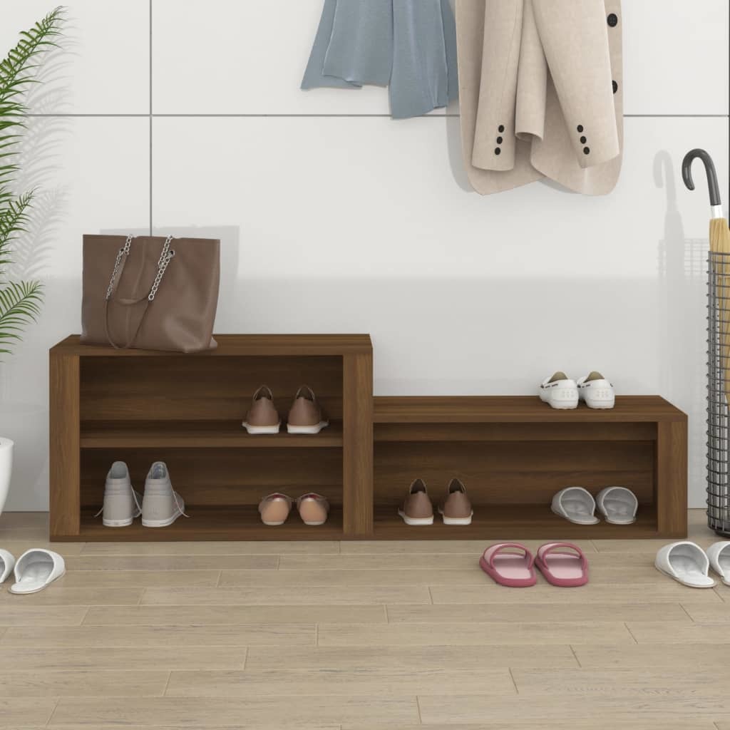 VidaXL Schoenenkast 150x35x45 cm bewerkt hout bruineikenkleurig
