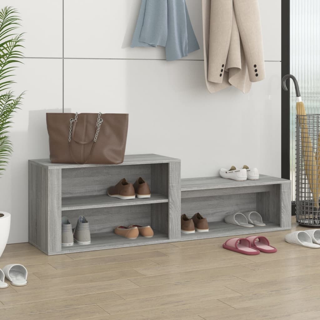 VidaXL Schoenenkast 150x35x45 cm bewerkt hout grijs sonoma
