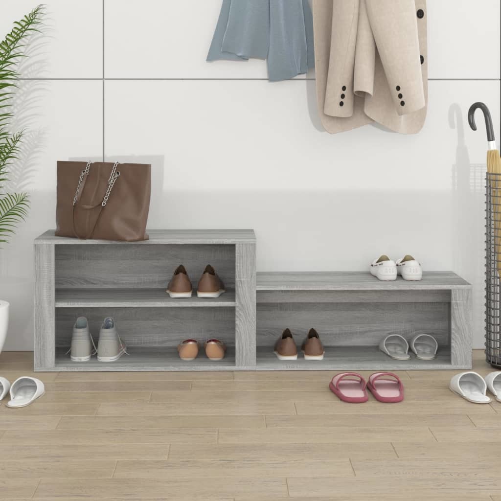 VidaXL Schoenenkast 150x35x45 cm bewerkt hout grijs sonoma