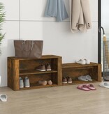 VidaXL Schoenenkast 150x35x45 cm bewerkt hout gerookt eikenkleurig