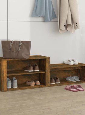 VidaXL Schoenenkast 150x35x45 cm bewerkt hout gerookt eikenkleurig