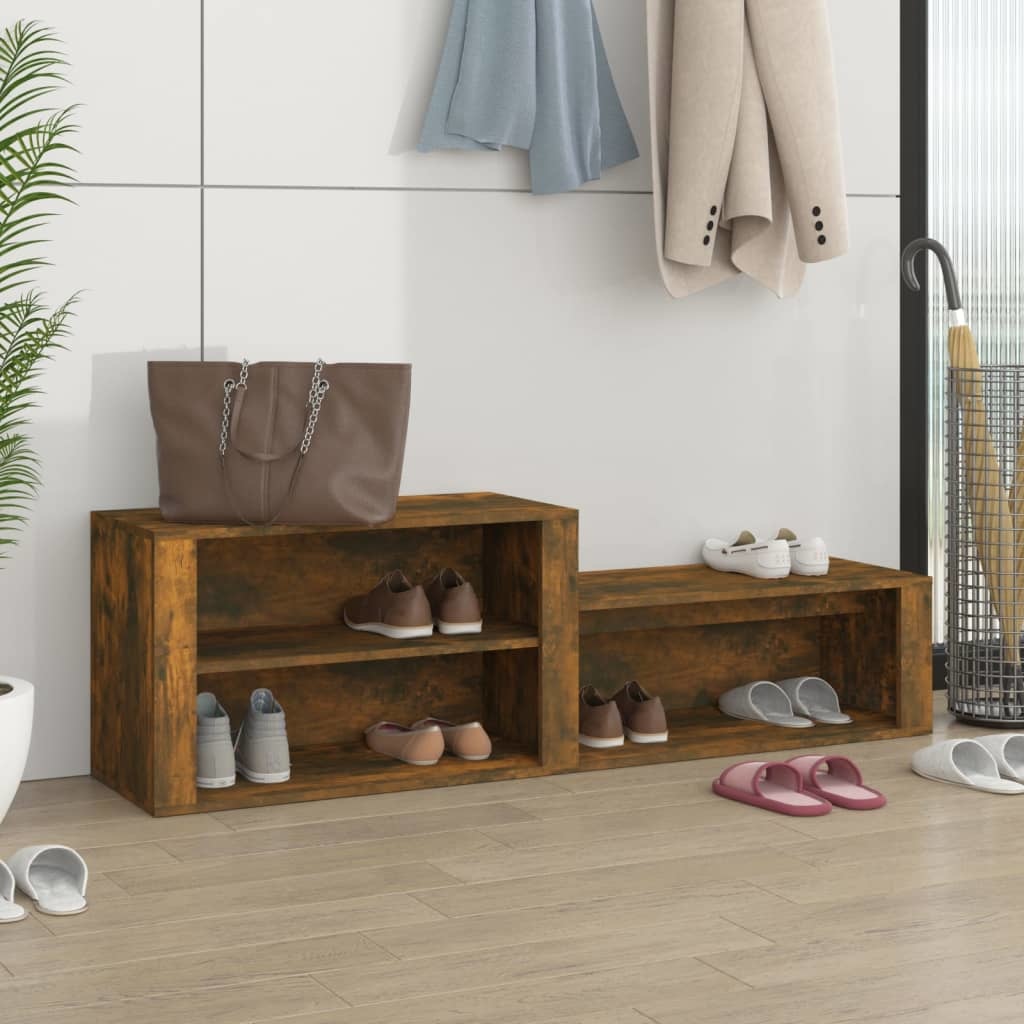 VidaXL Schoenenkast 150x35x45 cm bewerkt hout gerookt eikenkleurig