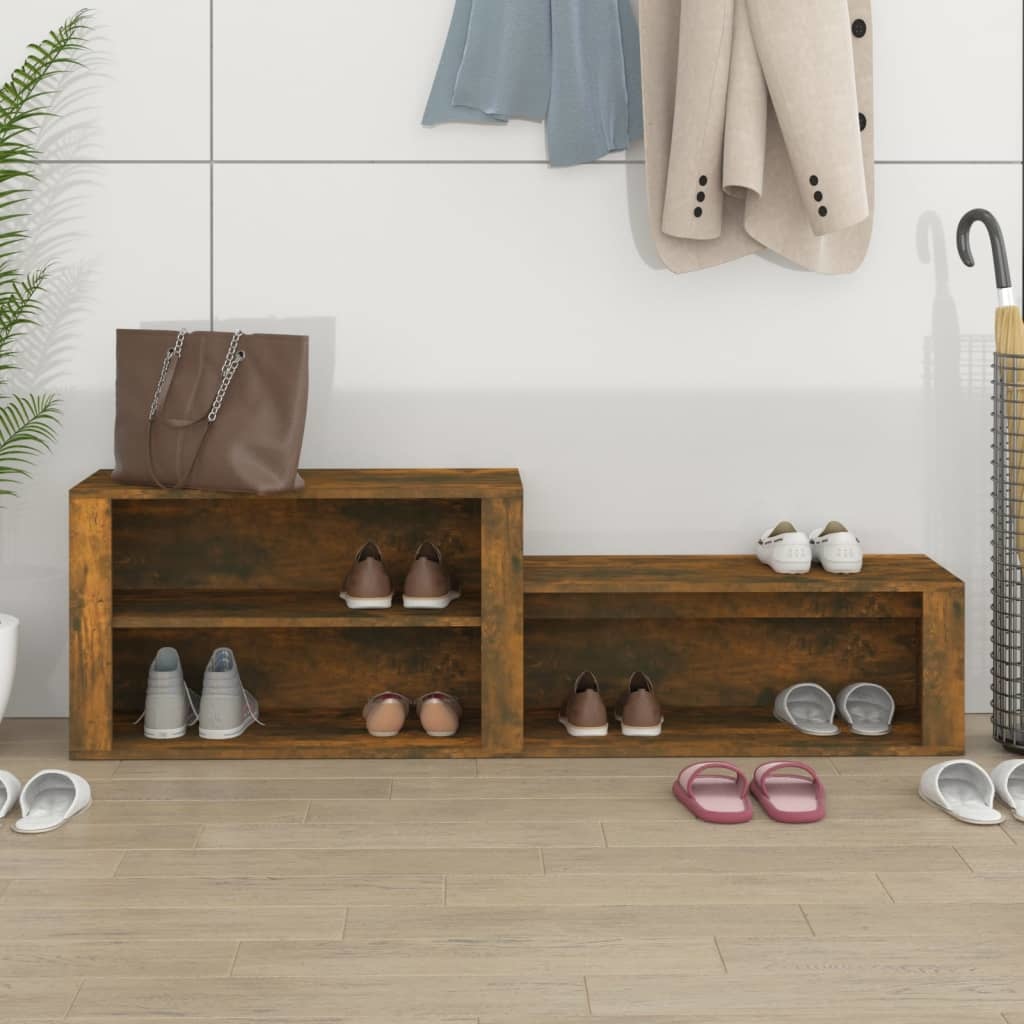 VidaXL Schoenenkast 150x35x45 cm bewerkt hout gerookt eikenkleurig