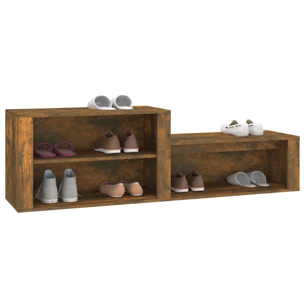 VidaXL Schoenenkast 150x35x45 cm bewerkt hout gerookt eikenkleurig
