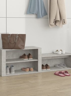VidaXL Schoenenkast 150x35x45 cm bewerkt hout betongrijs