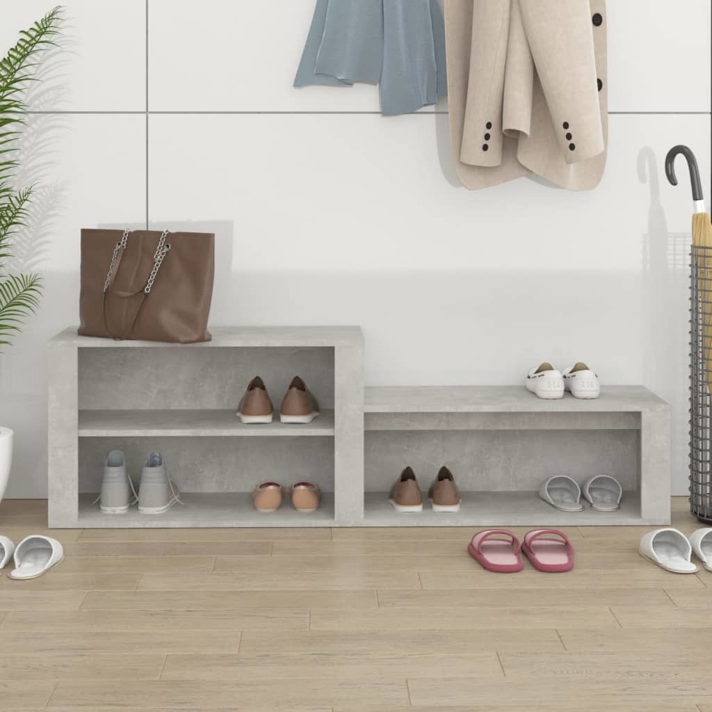 VidaXL Schoenenkast 150x35x45 cm bewerkt hout betongrijs