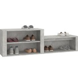 VidaXL Schoenenkast 150x35x45 cm bewerkt hout betongrijs