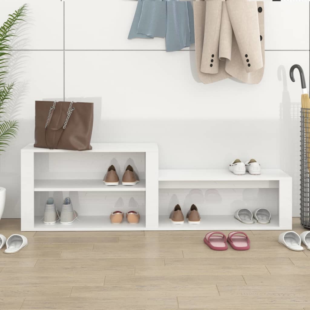 VidaXL Schoenenkast 150x35x45 cm bewerkt hout hoogglans wit