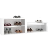 VidaXL Schoenenkast 150x35x45 cm bewerkt hout hoogglans wit