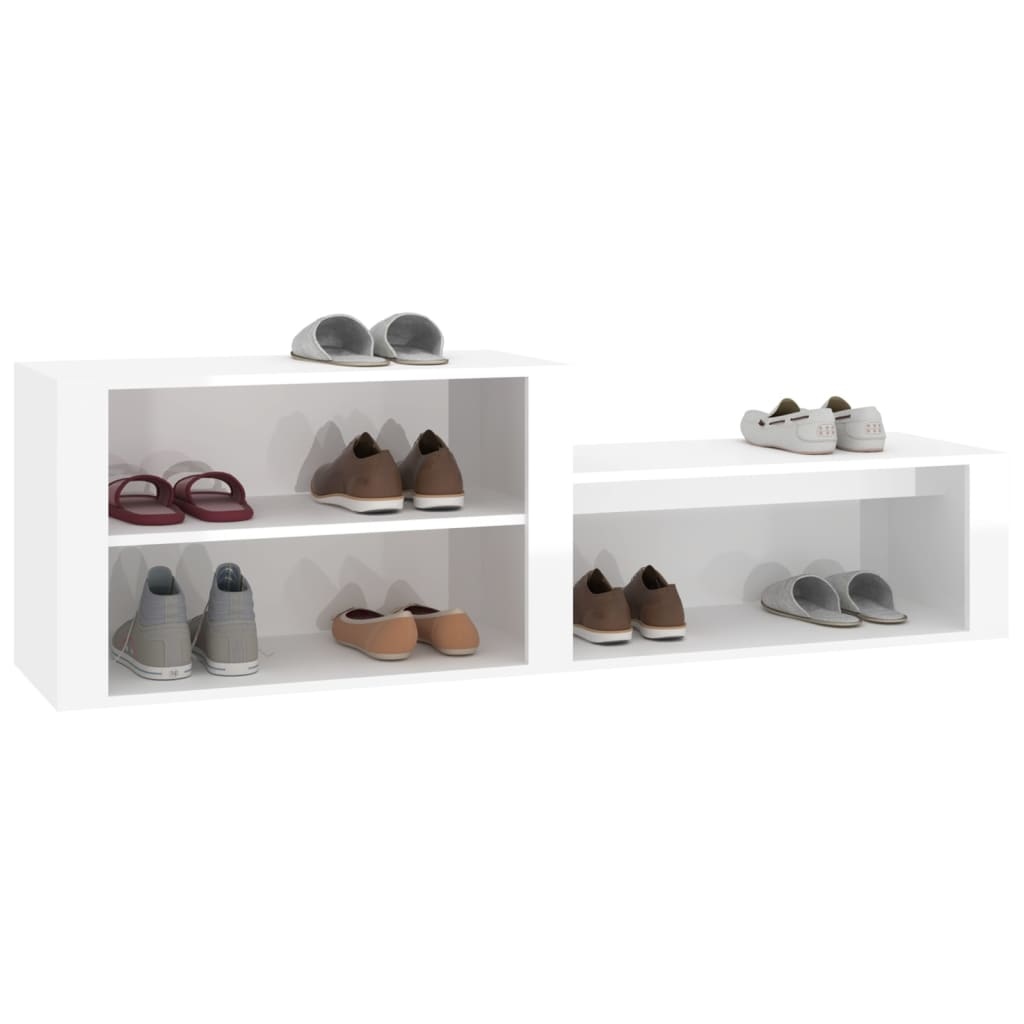 VidaXL Schoenenkast 150x35x45 cm bewerkt hout hoogglans wit