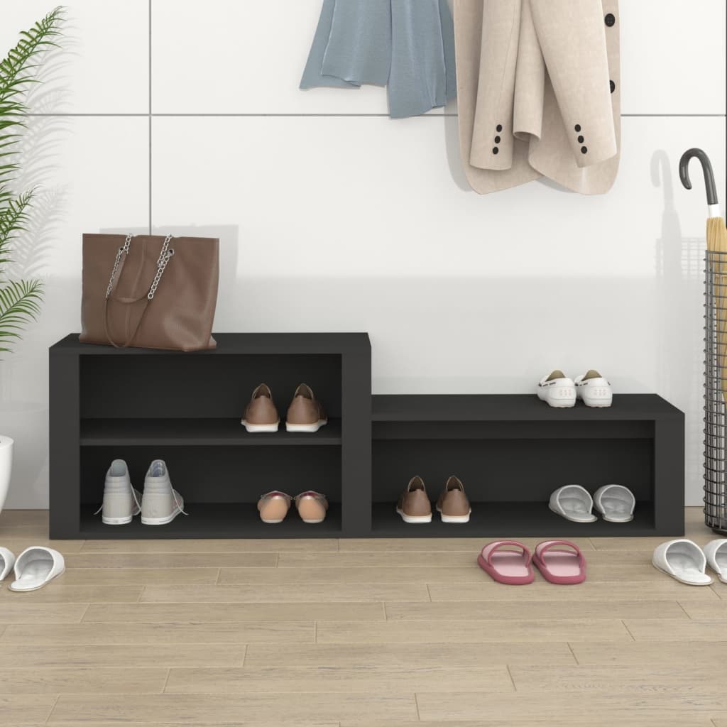 VidaXL Schoenenkast 150x35x45 cm bewerkt hout zwart