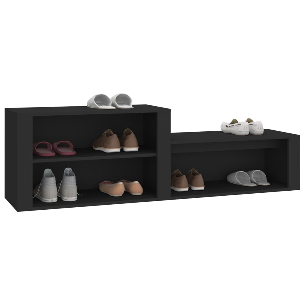 VidaXL Schoenenkast 150x35x45 cm bewerkt hout zwart