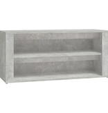 VidaXL Schoenenrek 100x35x45 cm bewerkt hout betongrijs