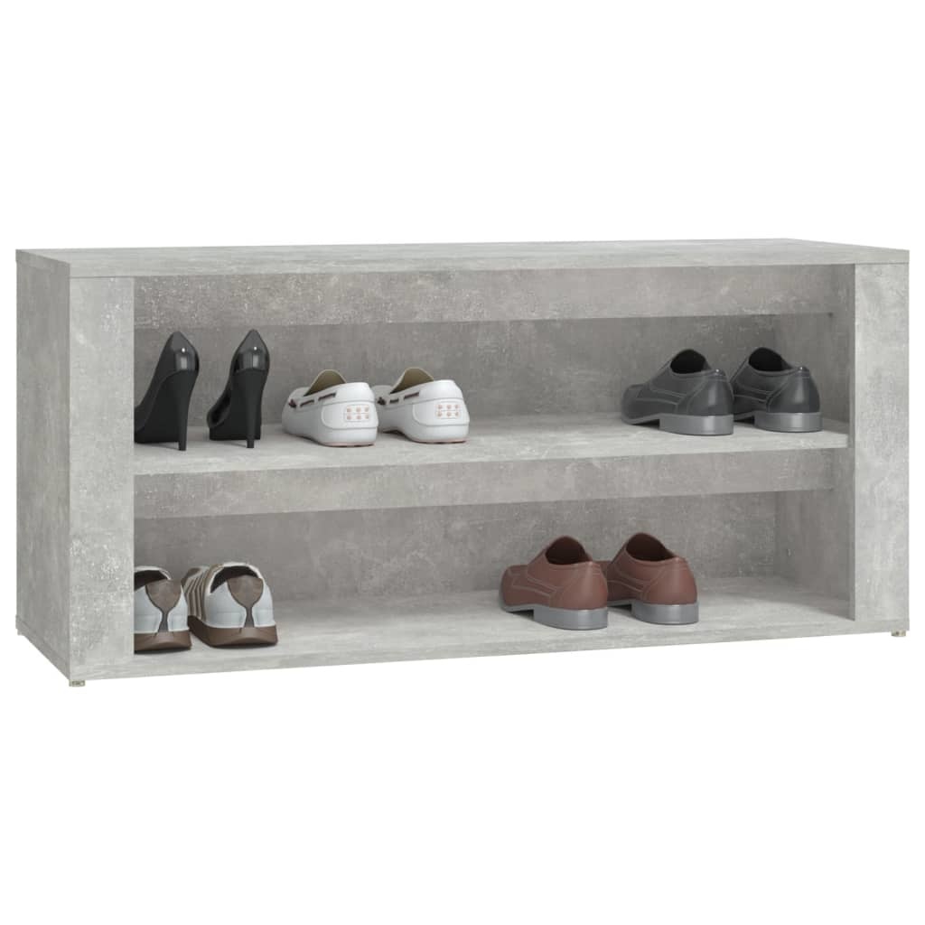 VidaXL Schoenenrek 100x35x45 cm bewerkt hout betongrijs