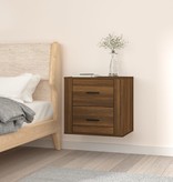 VidaXL Nachtkastje wandgemonteerd 50x36x47 cm bruineikenkleurig