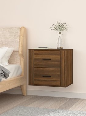 VidaXL Nachtkastje wandgemonteerd 50x36x47 cm bruineikenkleurig