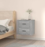 VidaXL Nachtkastje wandgemonteerd 50x36x47 cm grijs sonoma eikenkleur