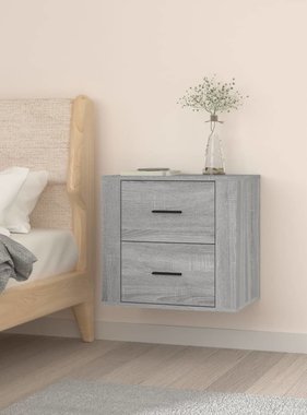 VidaXL Nachtkastje wandgemonteerd 50x36x47 cm grijs sonoma eikenkleur