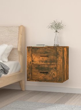 VidaXL Nachtkastje wandgemonteerd 50x36x47 cm gerookt eikenkleurig