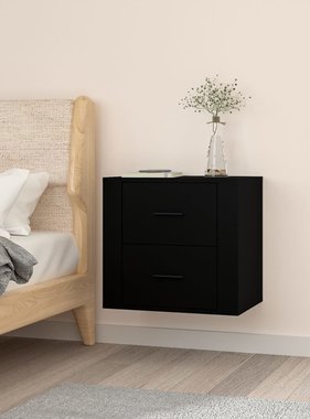 VidaXL Nachtkastje wandgemonteerd 50x36x47 cm zwart