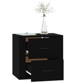 VidaXL Nachtkastje wandgemonteerd 50x36x47 cm zwart