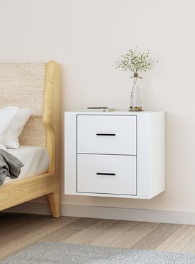 VidaXL Nachtkastje wandgemonteerd 50x36x47 cm wit