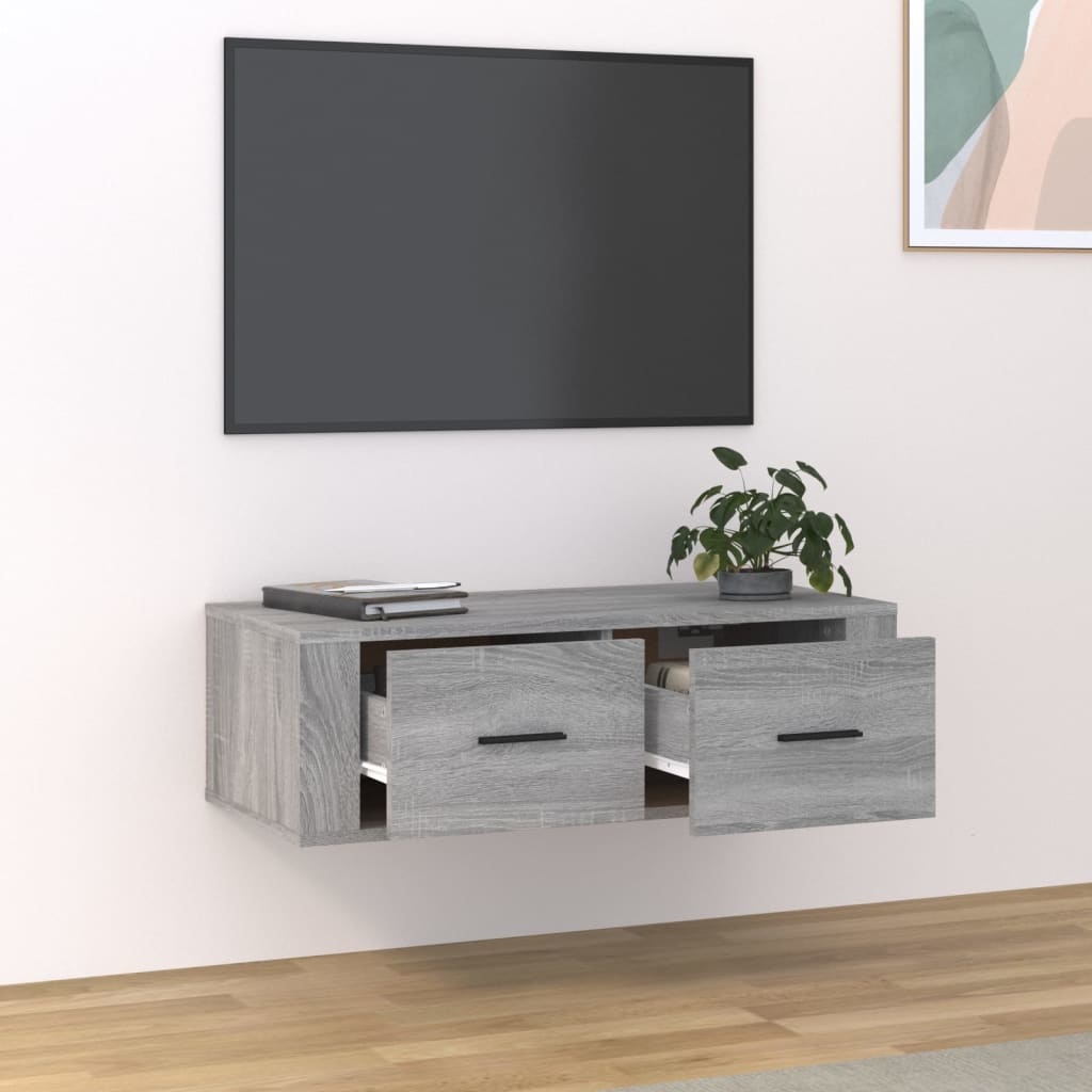 VidaXL Tv-hangmeubel 80x36x25 cm bewerkt hout grijs sonoma eikenkleur