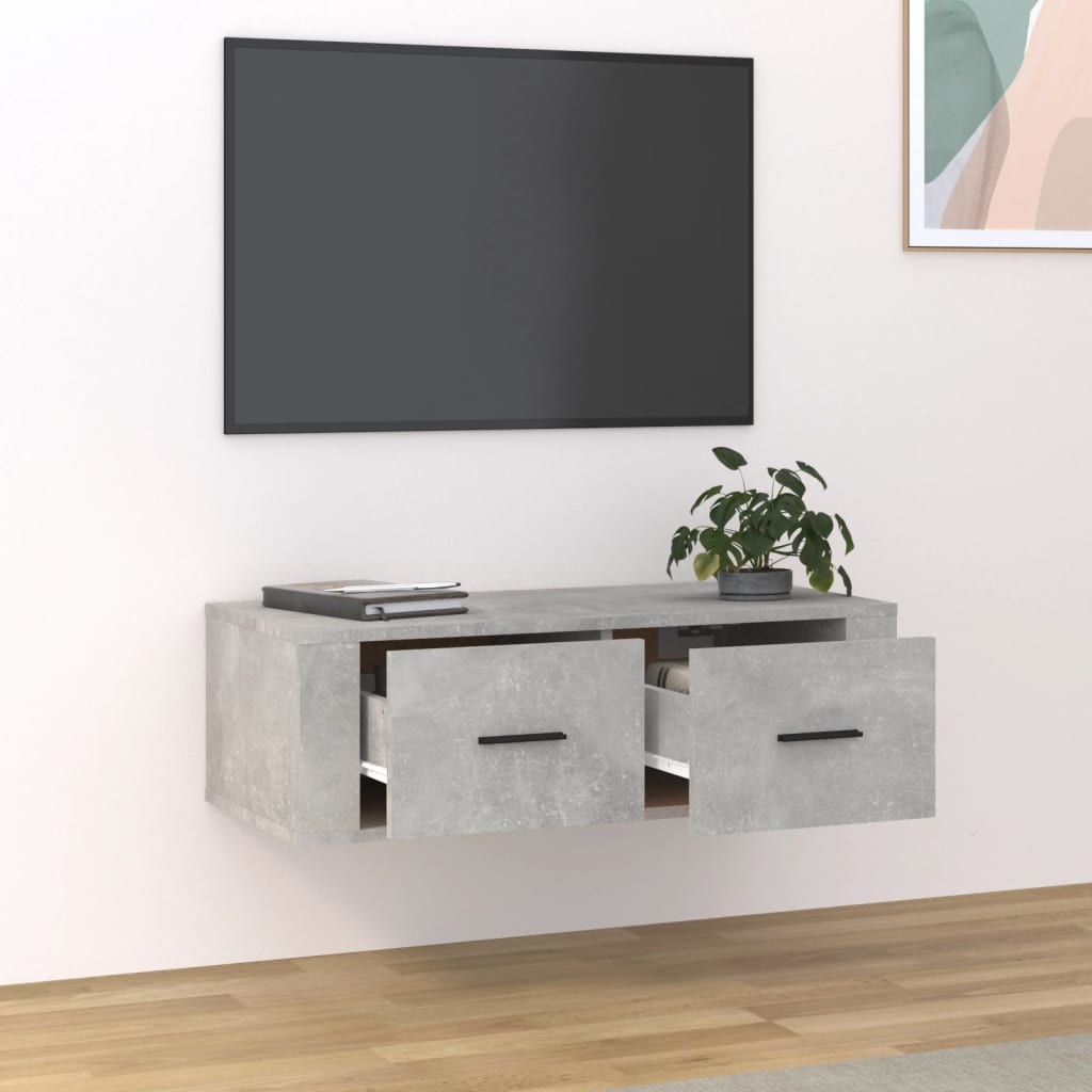 VidaXL Tv-hangmeubel 80x36x25 cm bewerkt hout betongrijs