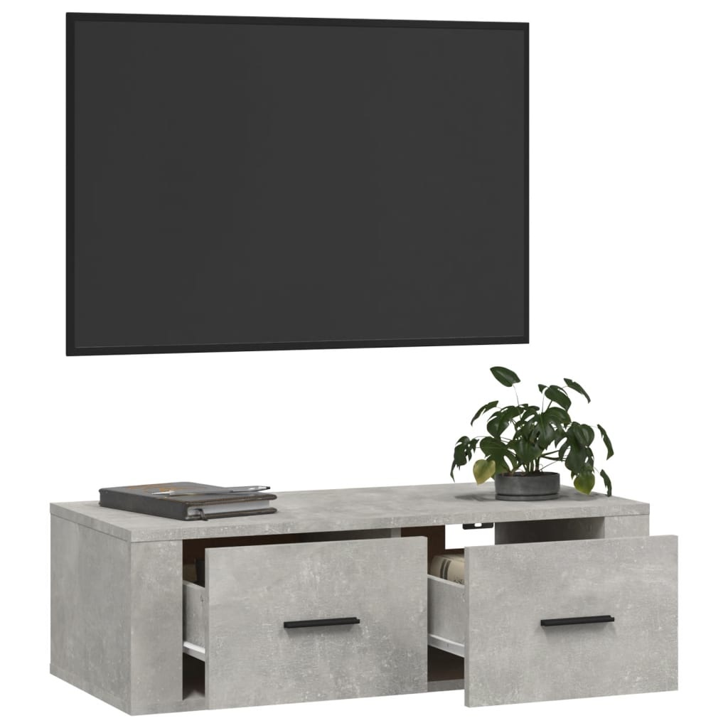 VidaXL Tv-hangmeubel 80x36x25 cm bewerkt hout betongrijs