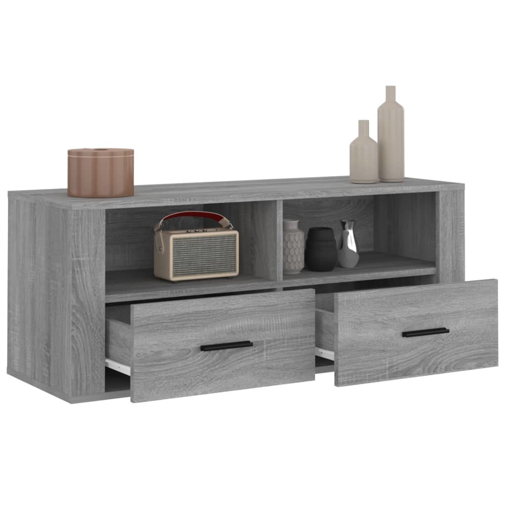 VidaXL Tv-meubel 100x35x40 cm bewerkt hout grijs sonoma eikenkleurig