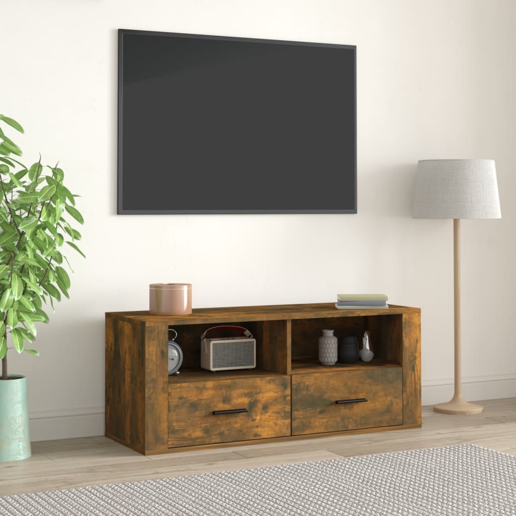 VidaXL Tv-meubel 100x35x40 cm bewerkt hout gerookt eikenkleurig