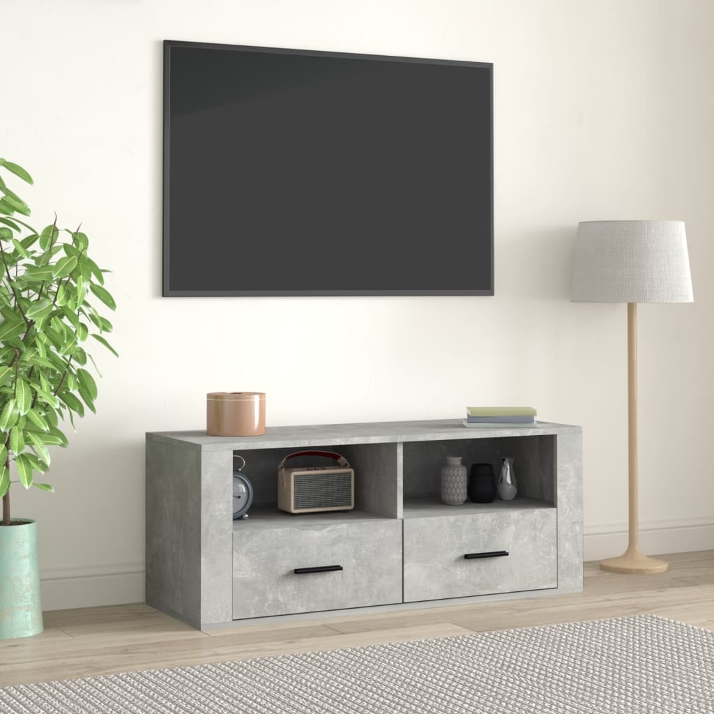 VidaXL Tv-meubel 100x35x40 cm bewerkt hout betongrijs